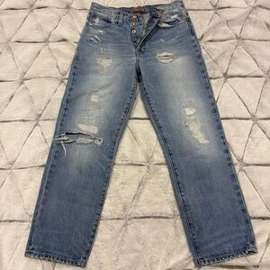 Point Sur By J-crew Slouchy Boyfriend Jeans Size 28 Distressed Cotton Button Fly